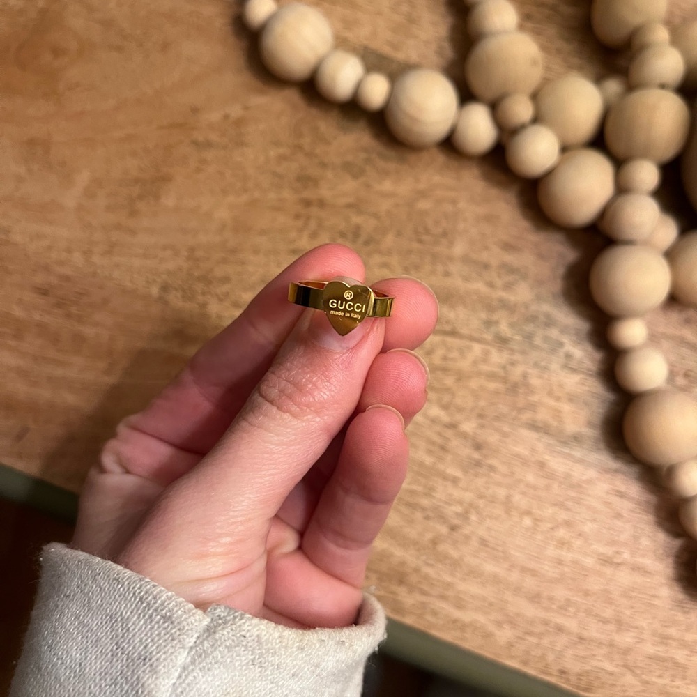 Inspired gold heart ring